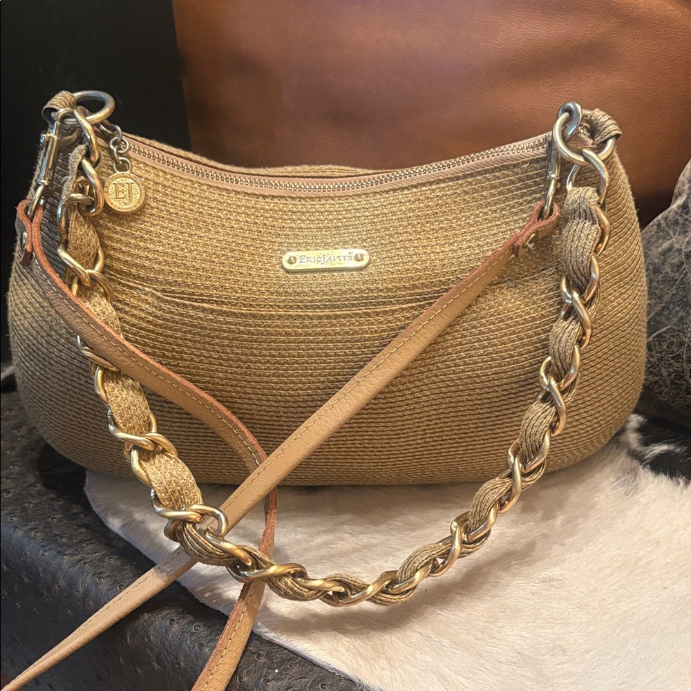 Eric Javits Chain-Link Jute Shoulder Bag - Picture 2 of 12